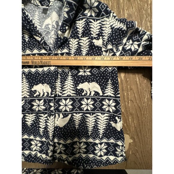 Old Navy Christmas Holiday Pajamas PJ's Blue Fair Isle Flannel Cotton Set Small - Picture 4 of 12